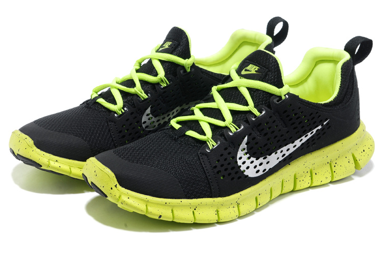 Hot Nike Free3.0 Men Shoes Black/White/Greenyellow